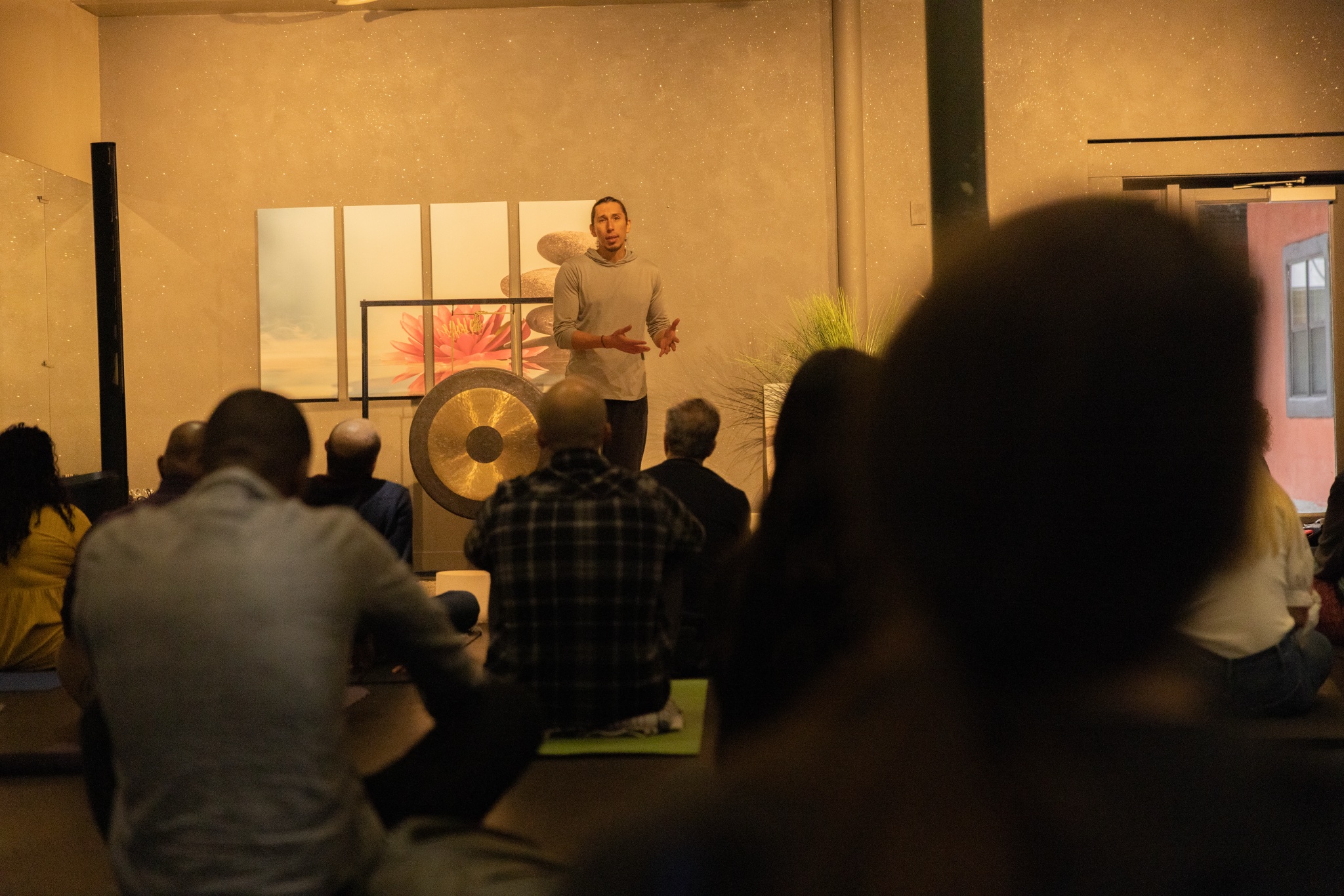 JJ Ruescas guiding participants through a breathwork session